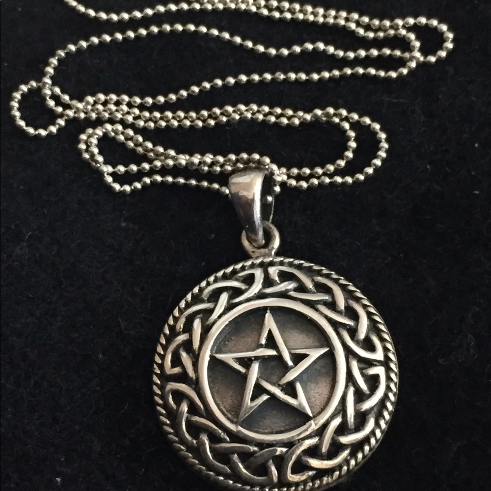 Sterling Silver Pentagram Pendant - No Chain - Picture 1 of 5
